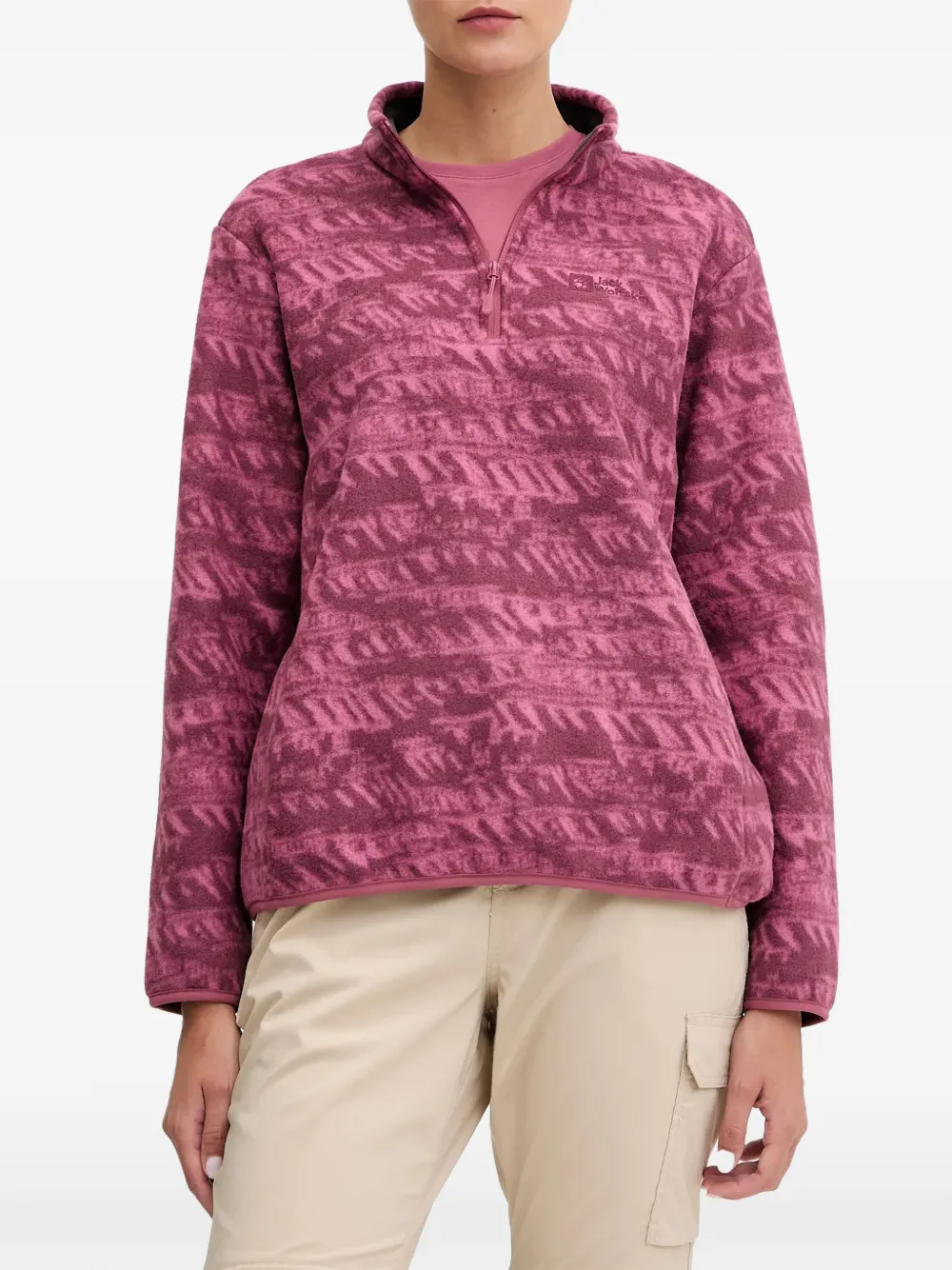 JACK WOLFSKIN zipped patterned sweatshirt - Rosa