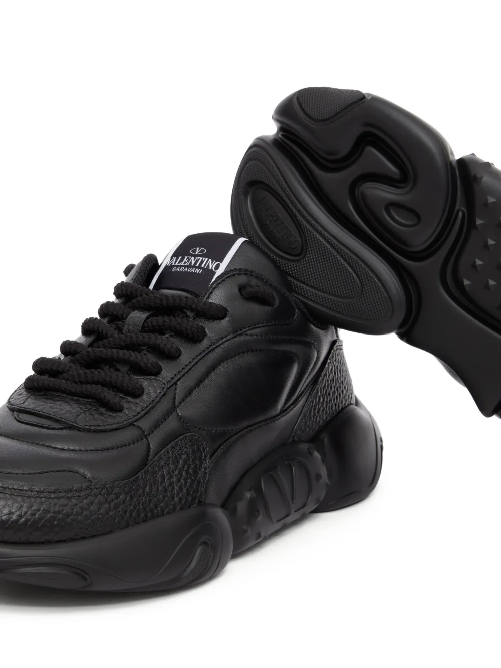 Valentino Garavani Bubbleback nappa leren sneakers Zwart