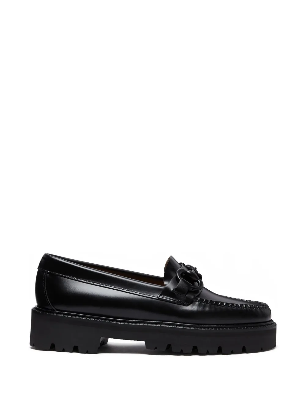 G.h.bass Super Lug Lianna Super Bit Leather Loafers In Black