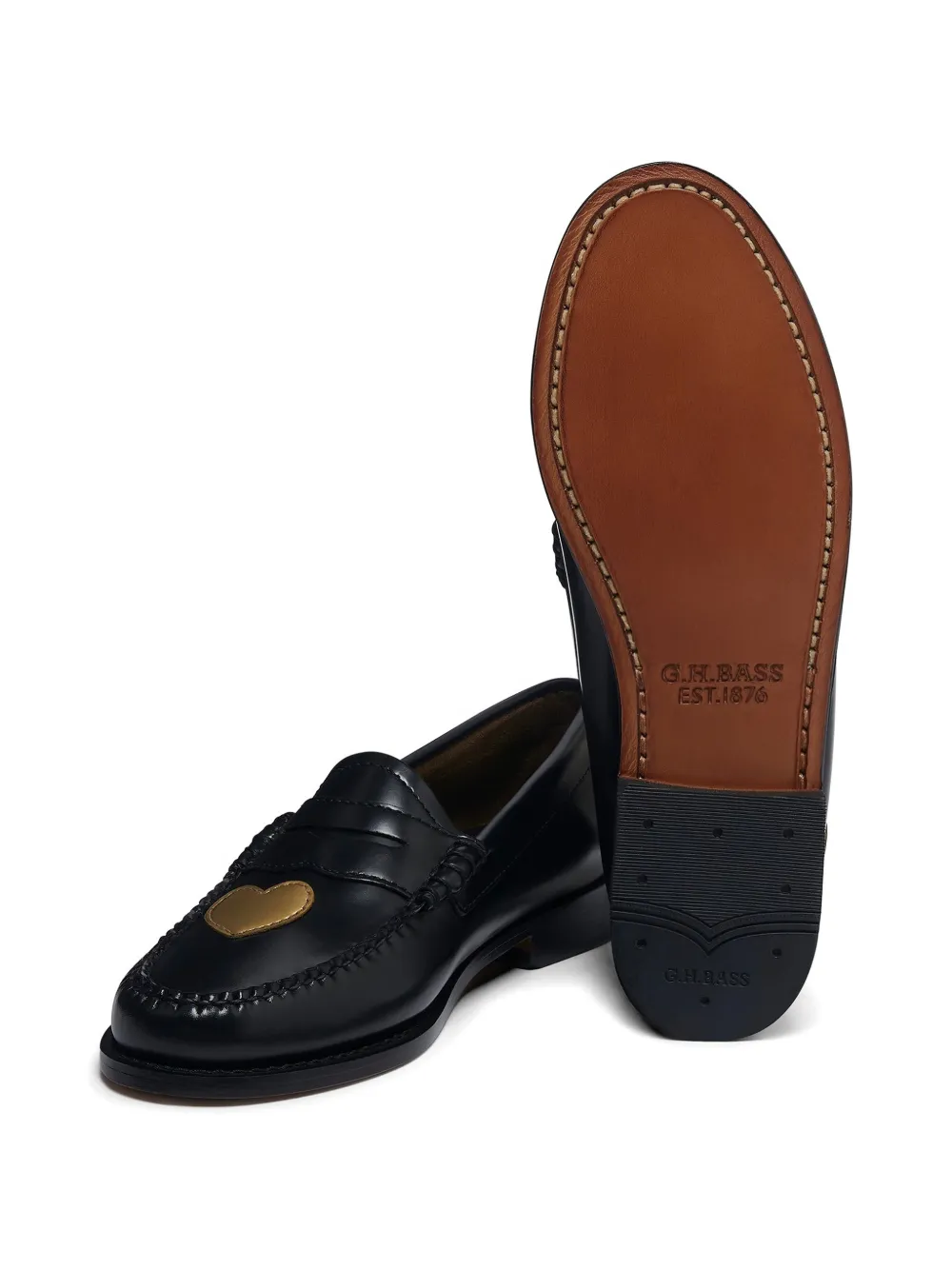 G.H.Bass Penny Love Heart penny loafers Zwart