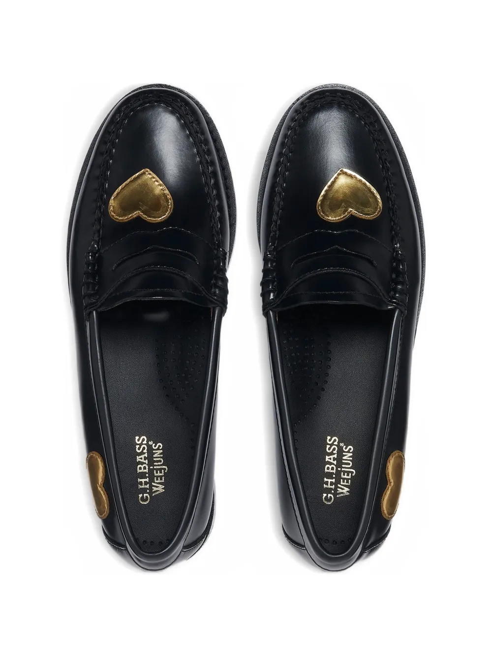 G.H.Bass Penny Love Heart penny loafers Zwart