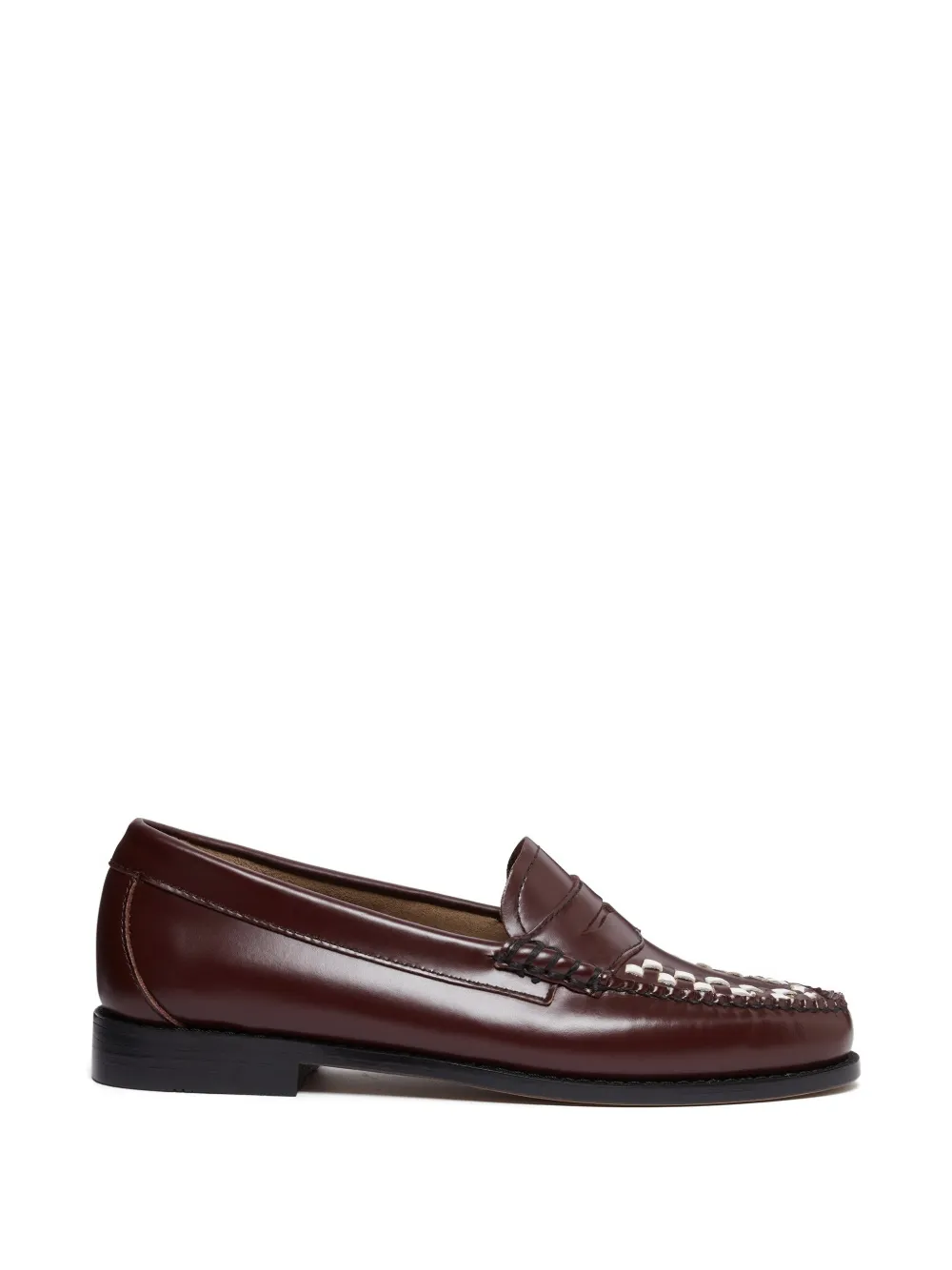 G.h.bass Penny Weave Leather Weave Loafers In Brown