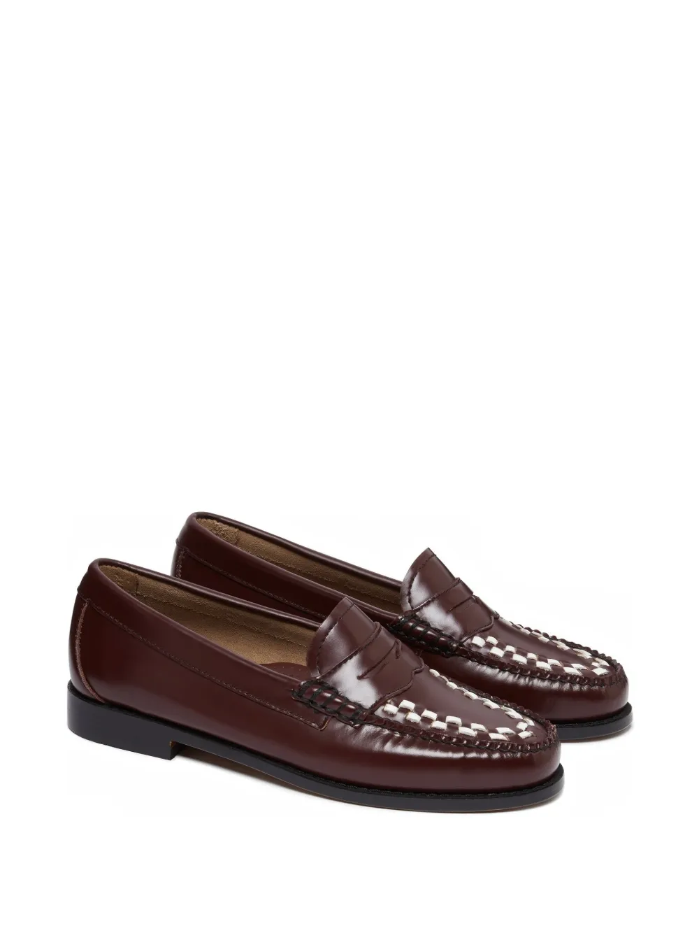 G.H.Bass Penny Weave leren geweven loafers Bruin