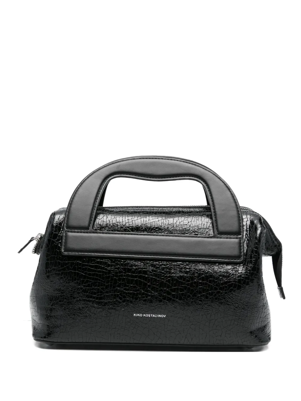 Kiko Kostadinov Isadora cracked-calf tote bag - Nero