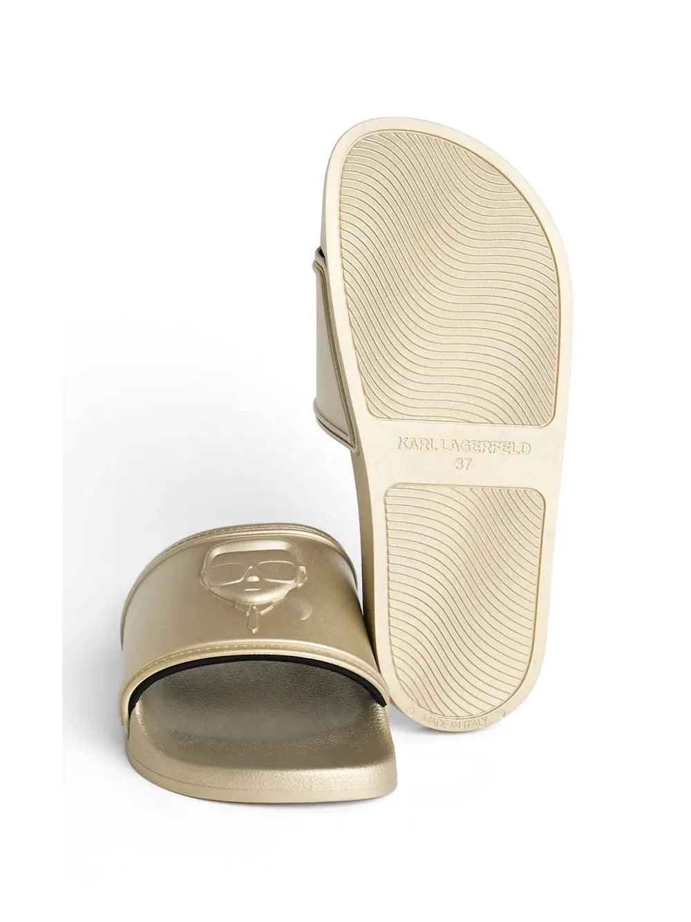 Karl Lagerfeld embossed logo slides Goud