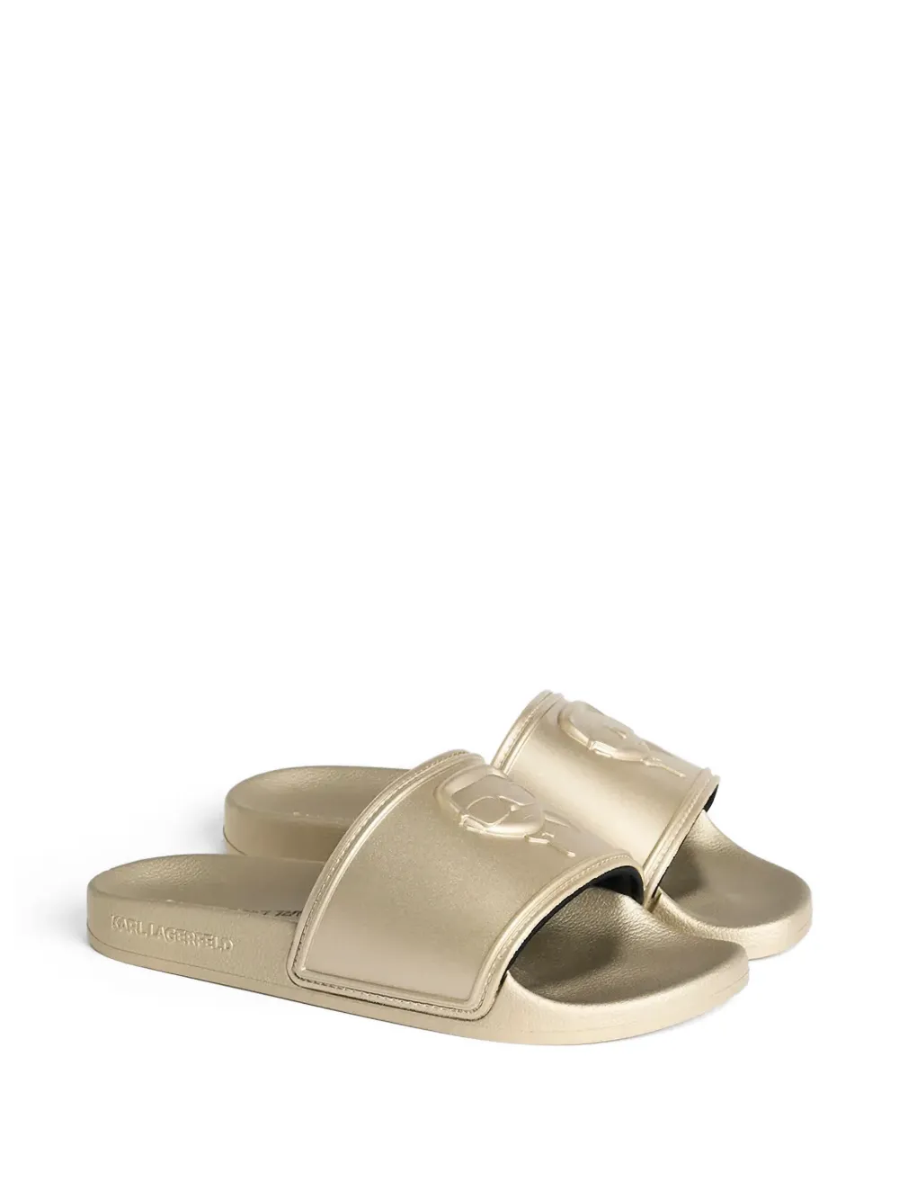 Karl Lagerfeld embossed logo slides Goud