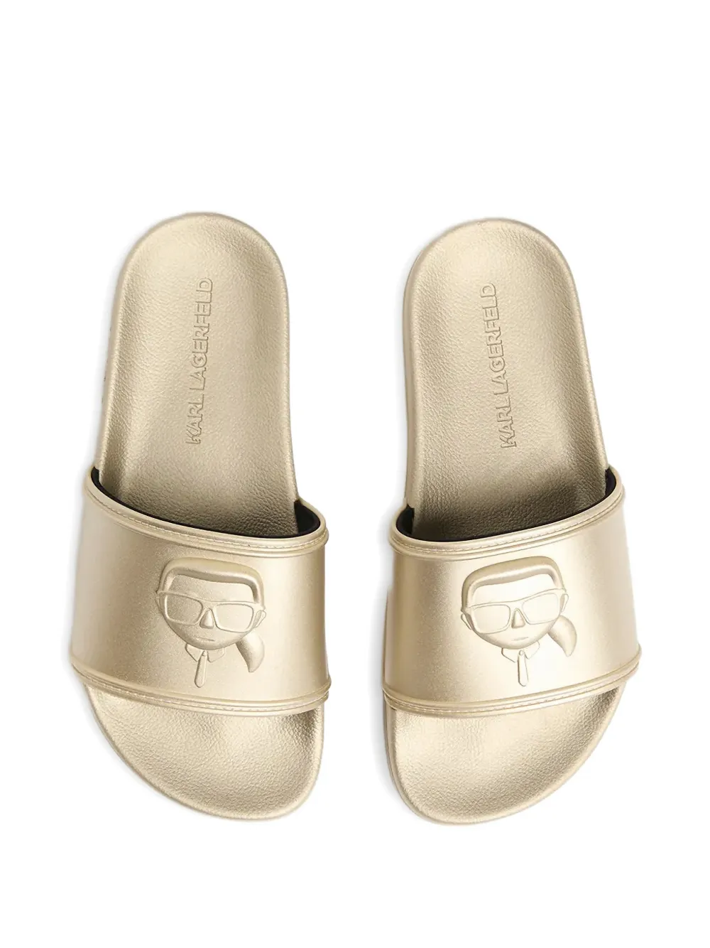 Karl Lagerfeld embossed logo slides Goud