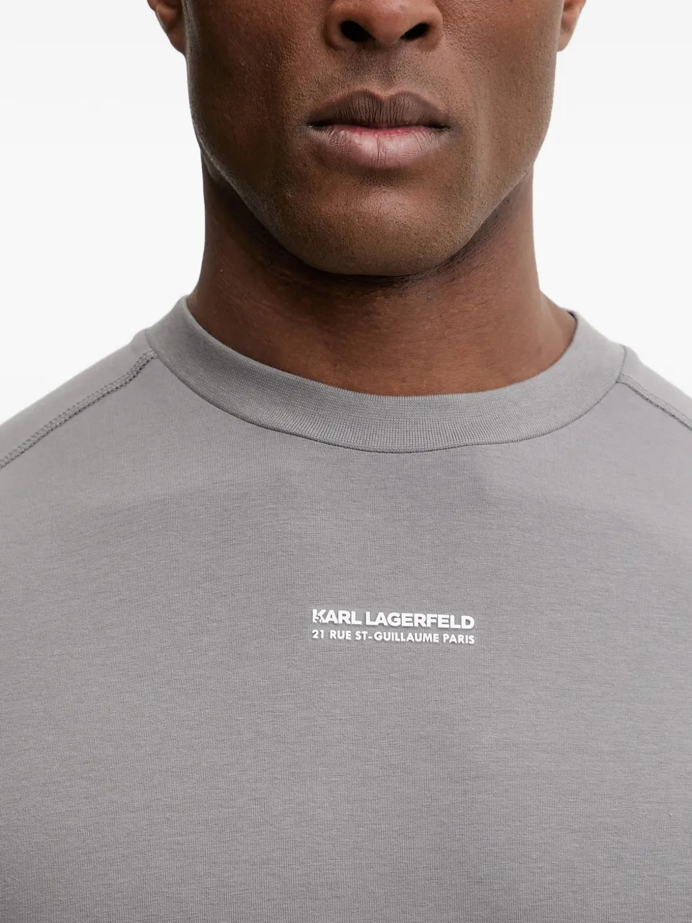 Karl Lagerfeld T-shirt met logoprint Grijs