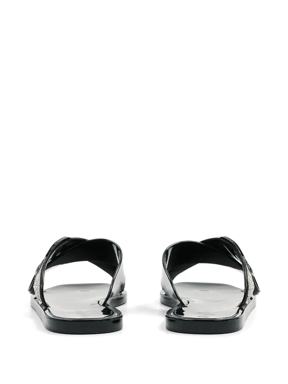 Karl Lagerfeld Ikon NFT crystal-embellished slides Zwart
