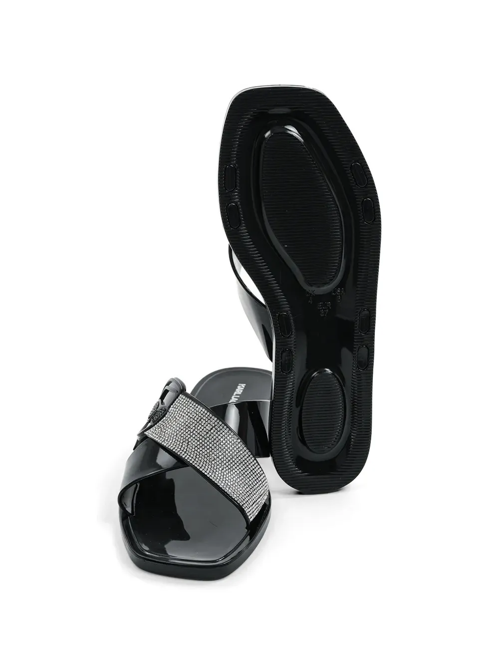 Karl Lagerfeld Ikon NFT crystal-embellished slides Zwart