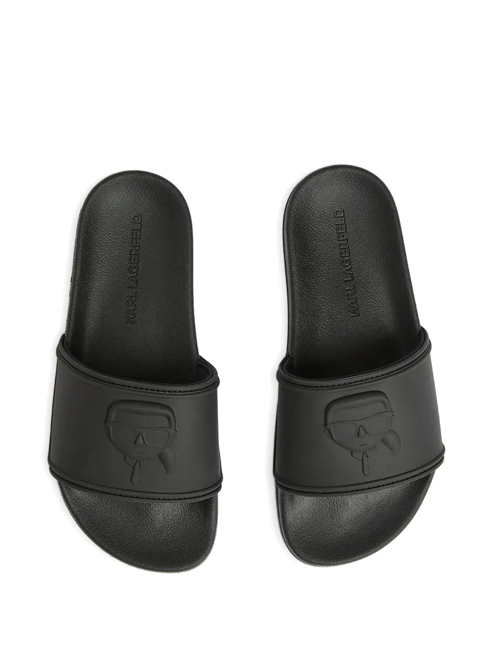 Karl Lagerfeld Kondo 2.0 embossed slides Zwart