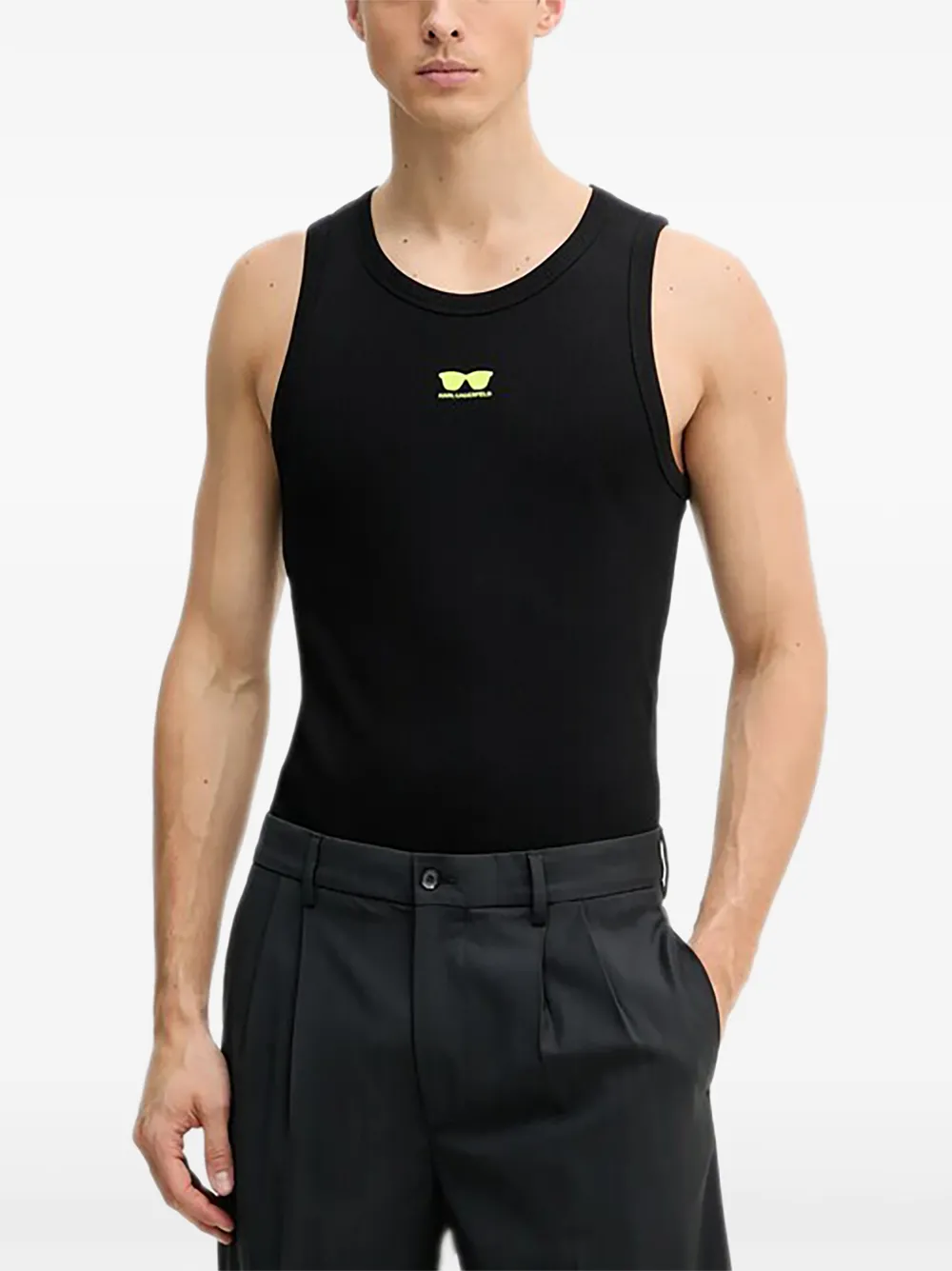 Karl Lagerfeld Graphic-print Tank Top In Black