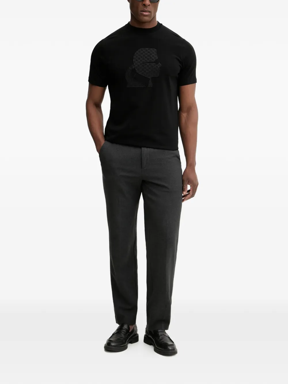 Karl Lagerfeld graphic-print T-shirt Zwart