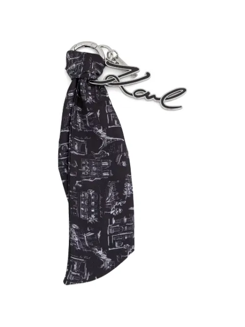 Karl Lagerfeld graphic-print logo-plaque keyring