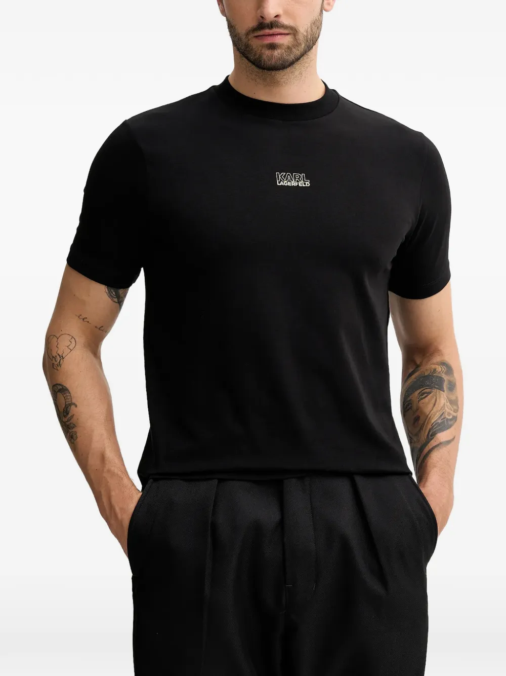 Karl Lagerfeld logo-detail T-shirt - Nero