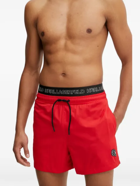 Karl Lagerfeld logo-waistband drawstring swim shorts