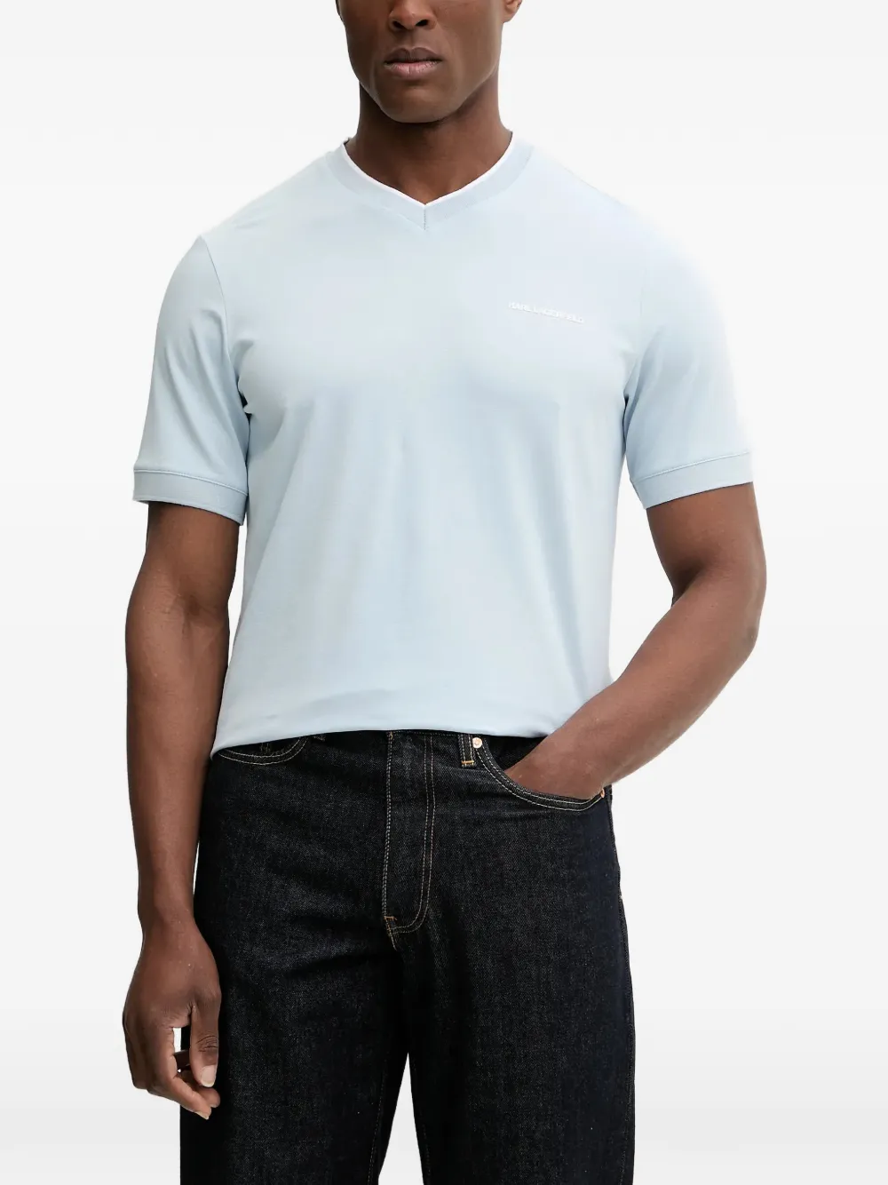 Karl Lagerfeld V-neck T-shirt - Blu