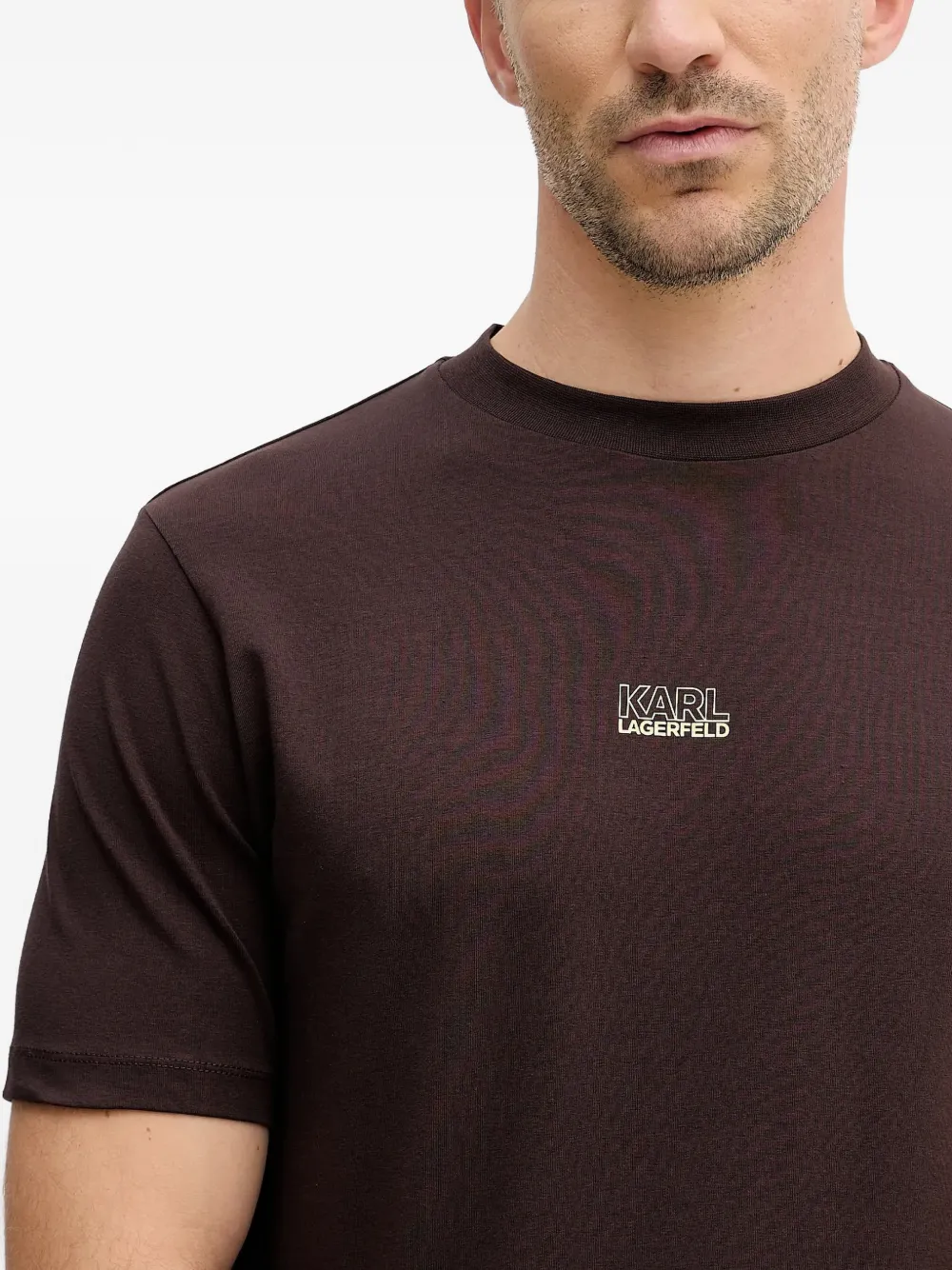 Karl Lagerfeld T-shirt met logoprint Bruin
