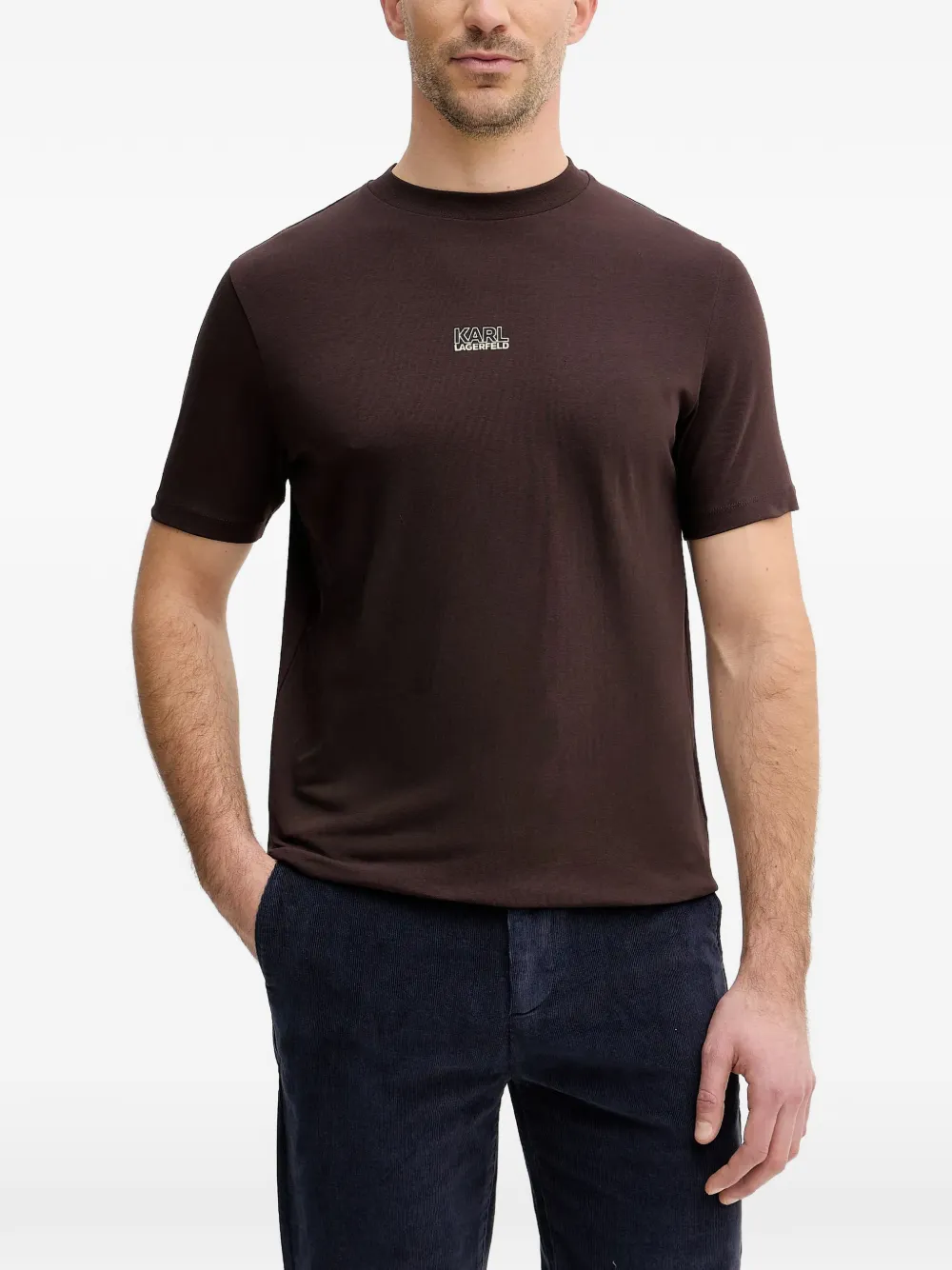 Karl Lagerfeld logo-print T-shirt - Marrone