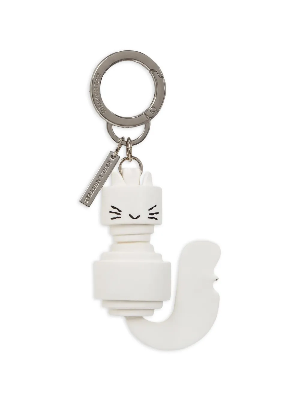 Karl Lagerfeld Choupette logo-engraved keyring - Weiß