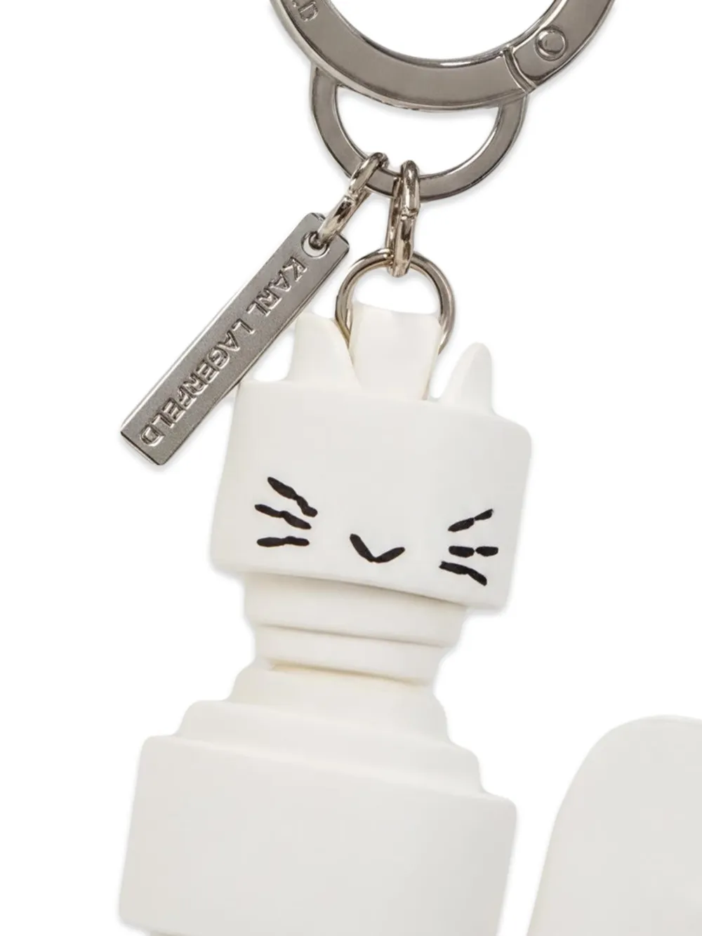 Karl Lagerfeld Choupette sleutelhanger met logo Wit