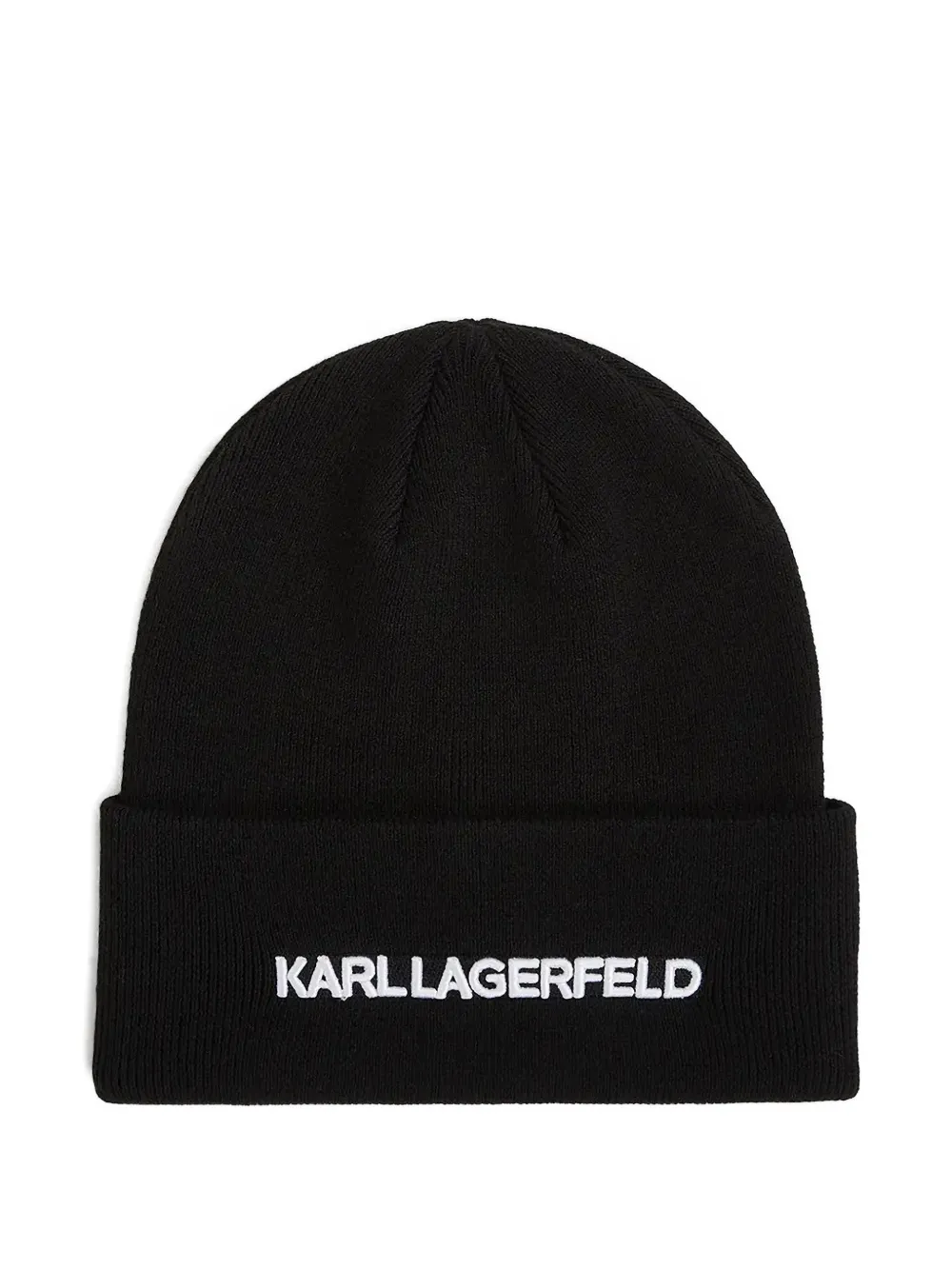 Karl Lagerfeld logo-embroidered beanie hat - Nero