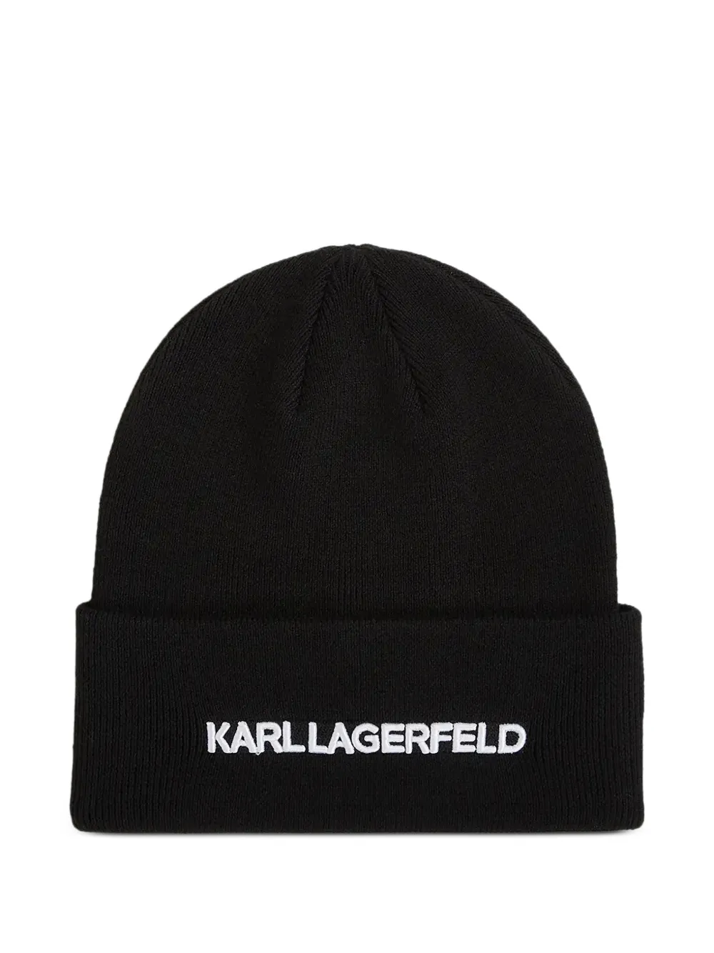 Karl Lagerfeld logo-embroidered beanie hat - Schwarz