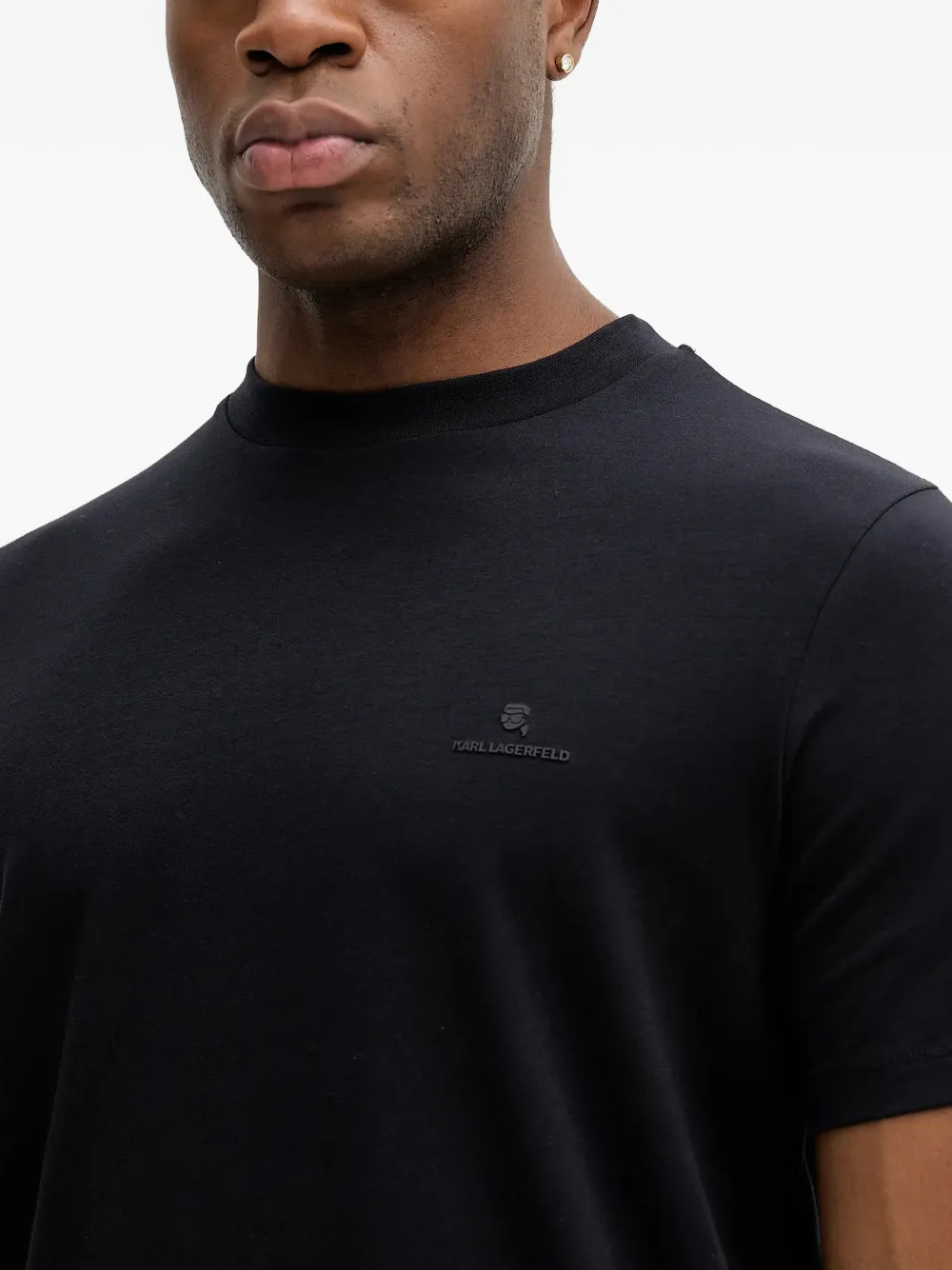 Karl Lagerfeld logo-print T-shirt Blauw