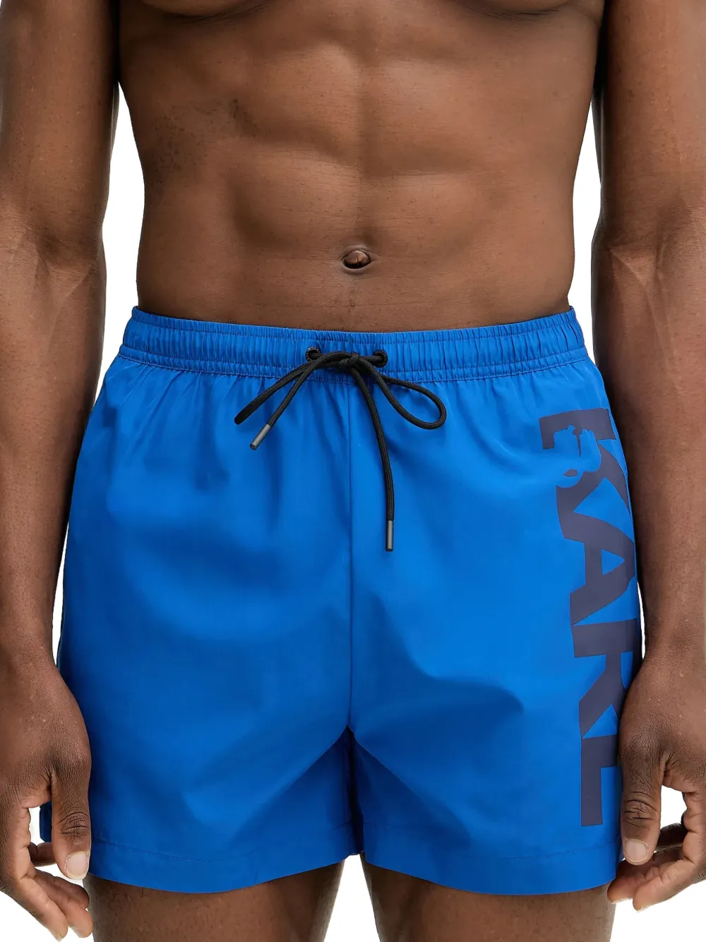 Karl Lagerfeld logo-print drawstring swim shorts - Blu