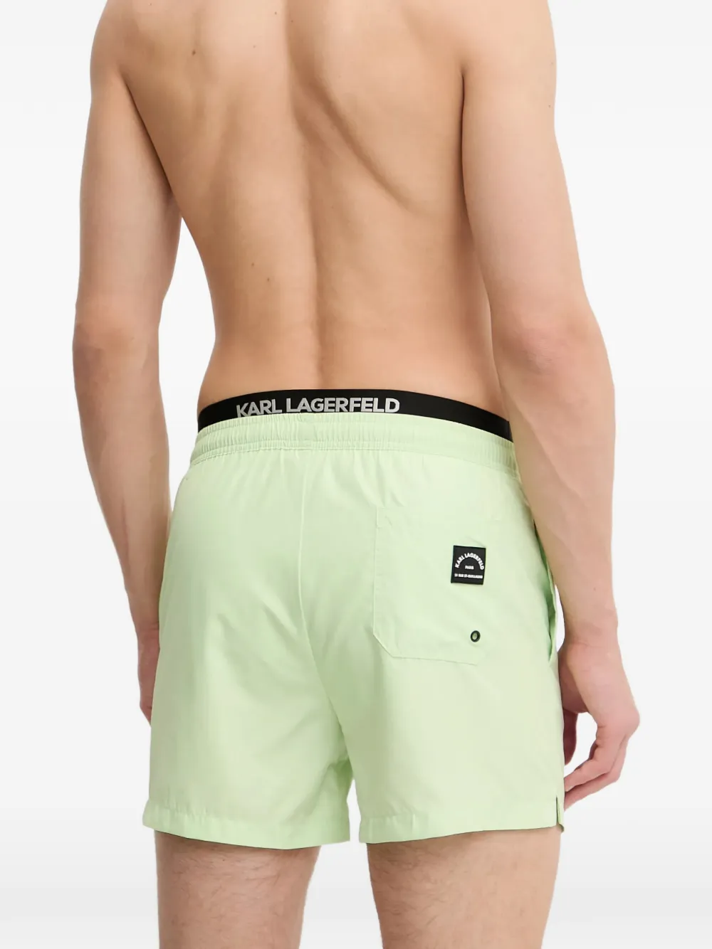 Karl Lagerfeld Zwembroek met logoprint en trekkoord Groen
