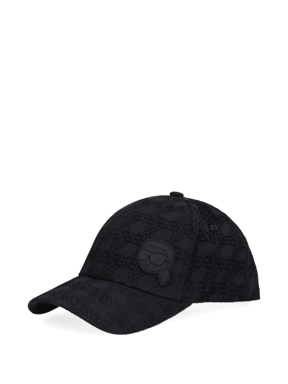 Karl Lagerfeld monogram-pattern logo-patch cap | negro