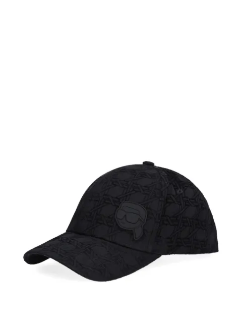 Karl Lagerfeld monogram-pattern logo-patch cap