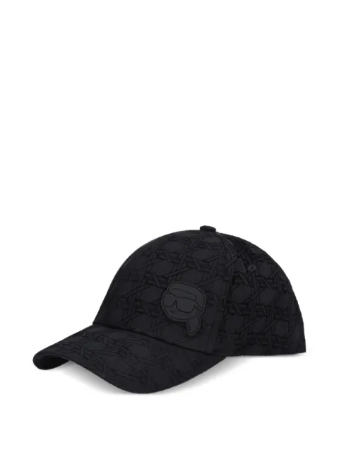 Karl Lagerfeld monogram-pattern logo-patch cap