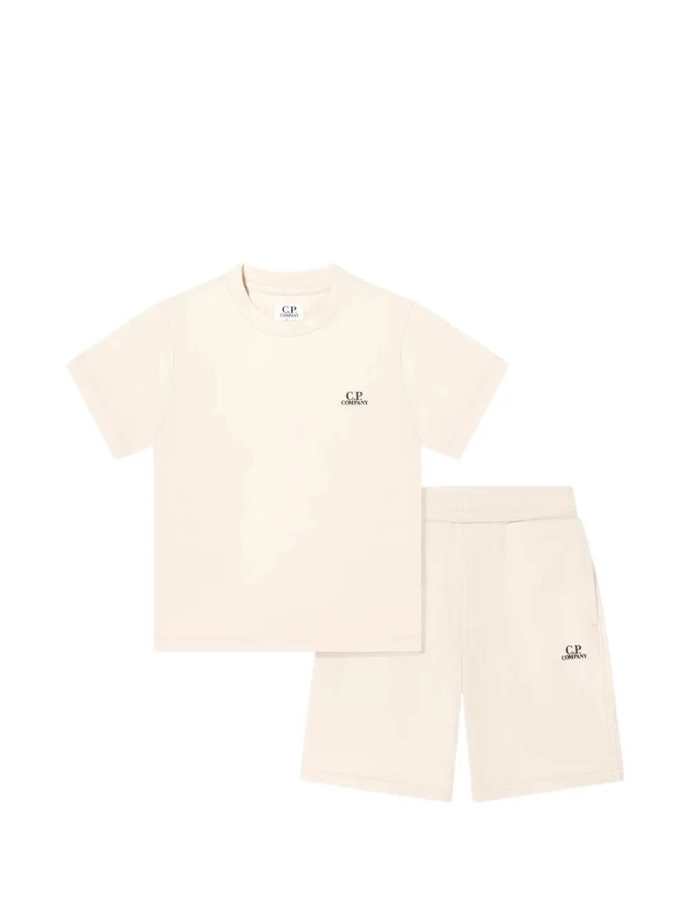 C.P. Company Kids logo-print shorts set - Toni neutri