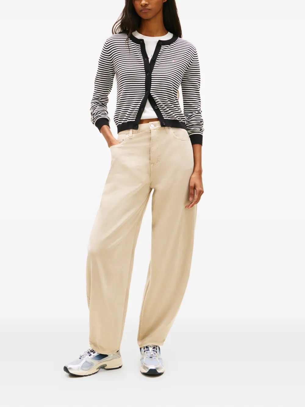  Tommy Hilfiger Striped Cardigan - Black 