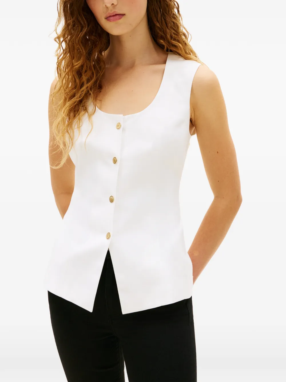 Tommy Hilfiger Gilet met knopen Wit