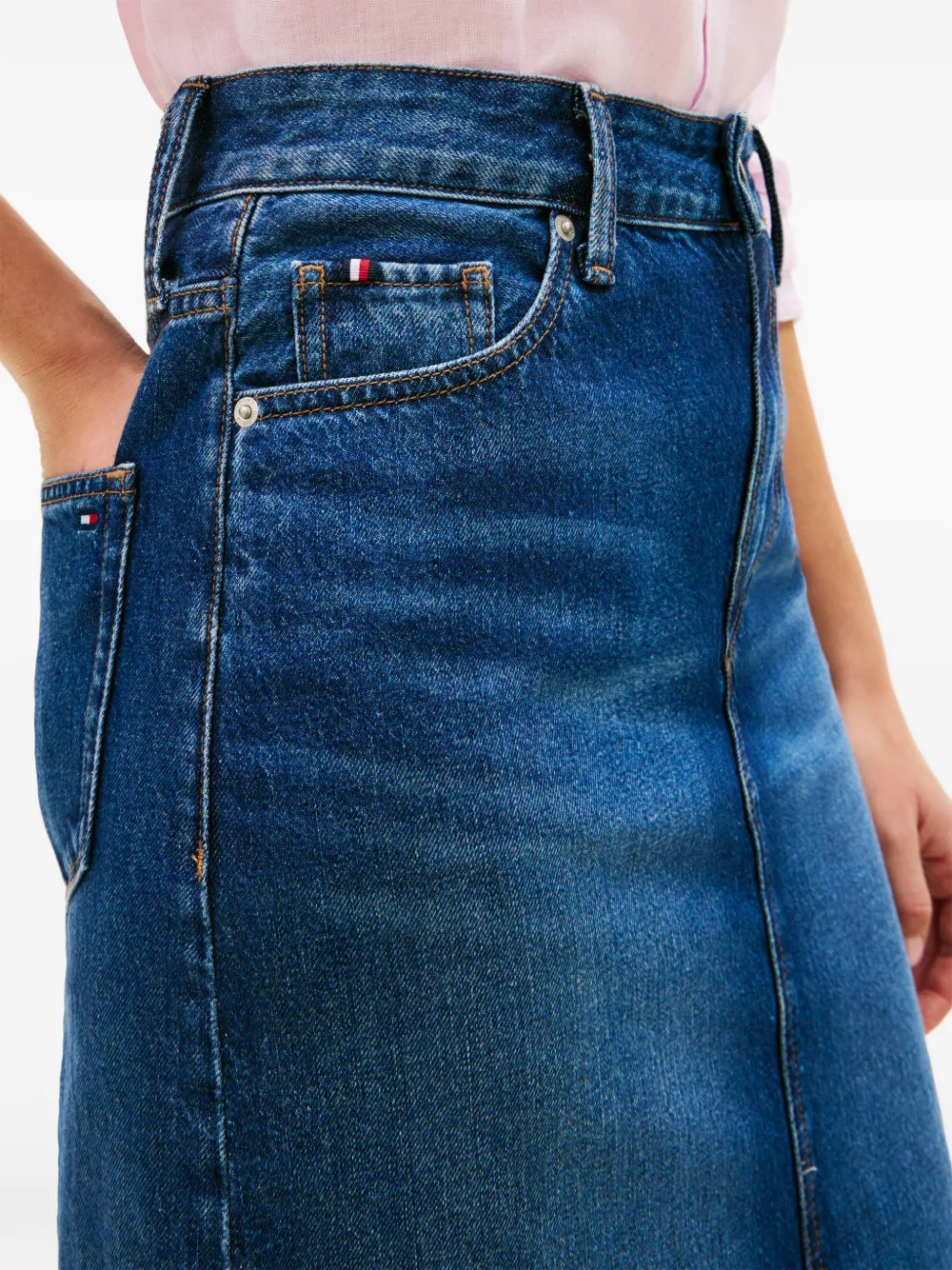 Tommy Hilfiger Mini-rok met vijf zakken Blauw