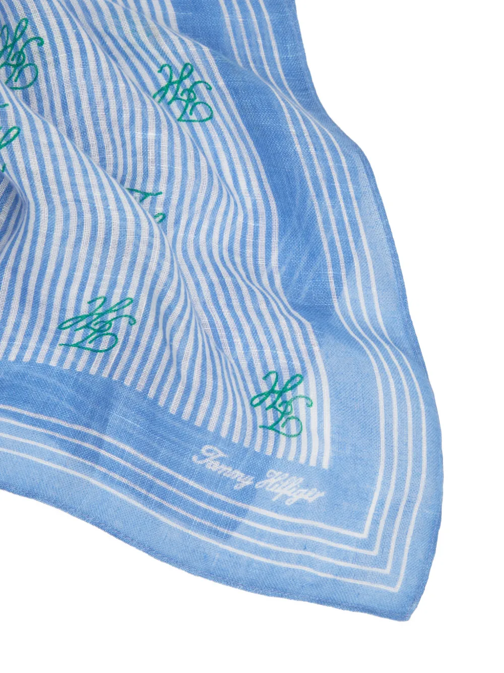  Tommy Hilfiger Striped Logo-print Scarf - Blue 