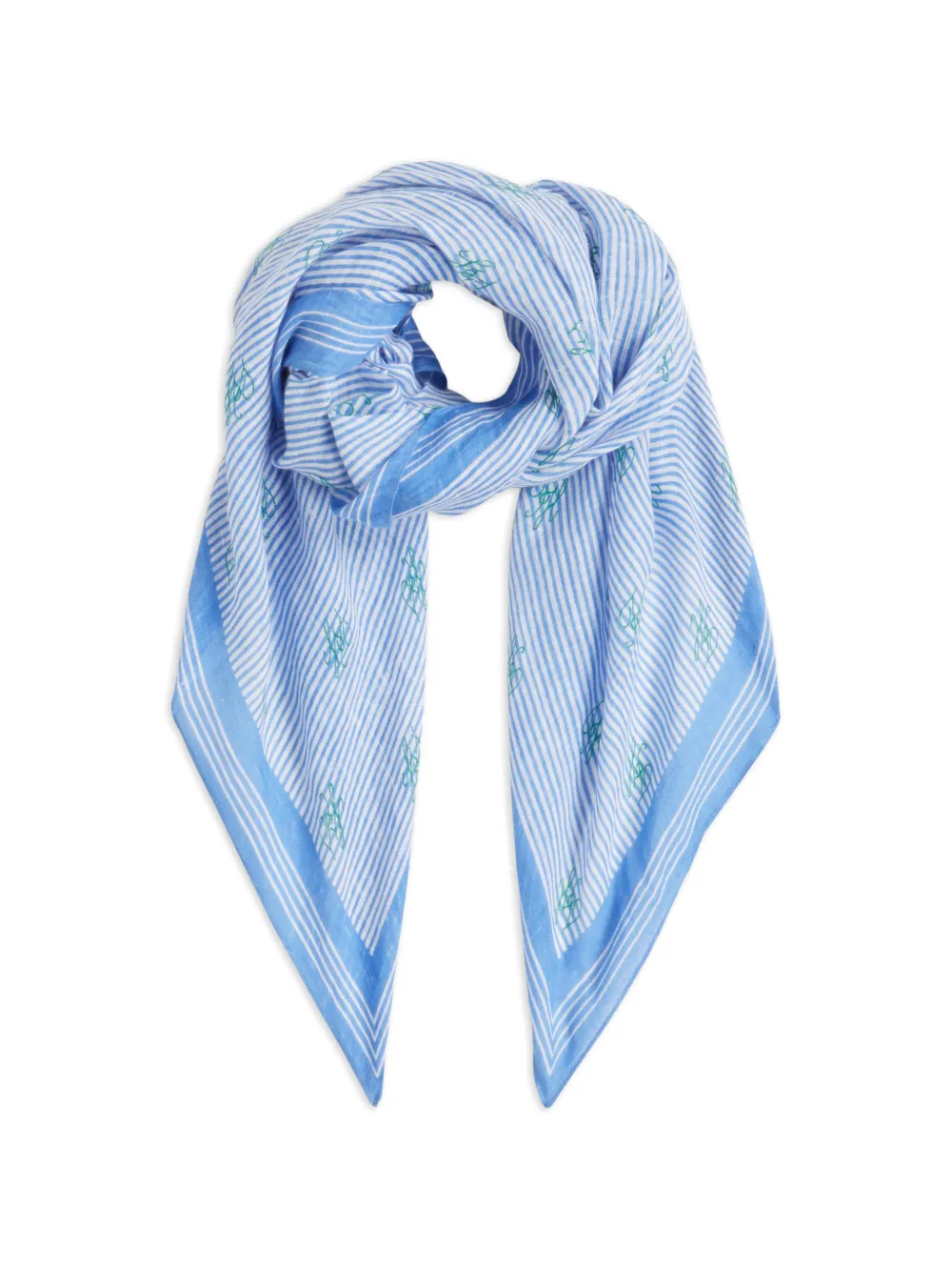  Tommy Hilfiger Striped Logo-print Scarf - Blue 