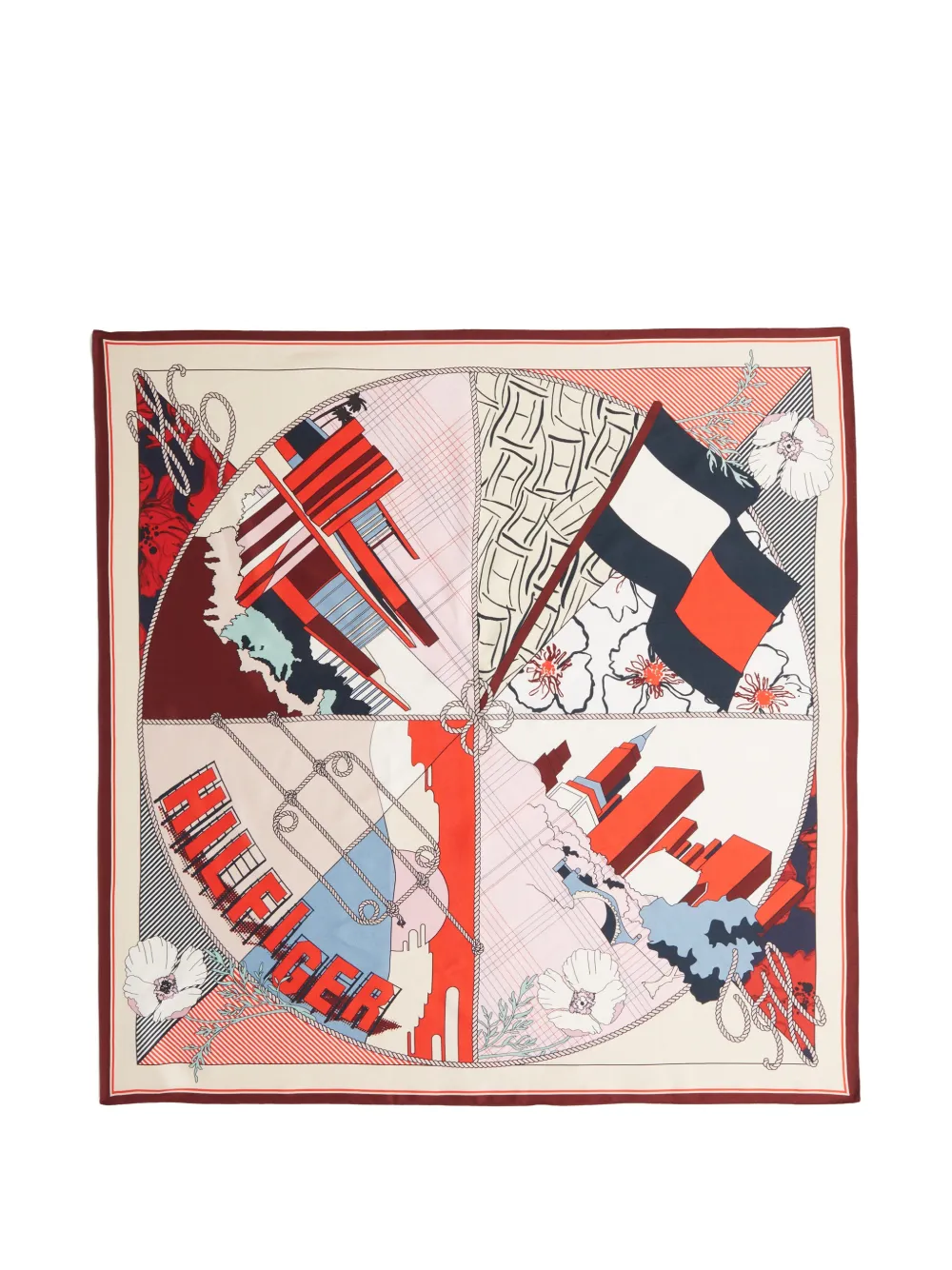 Tommy Hilfiger floral-detail scarf - Toni neutri