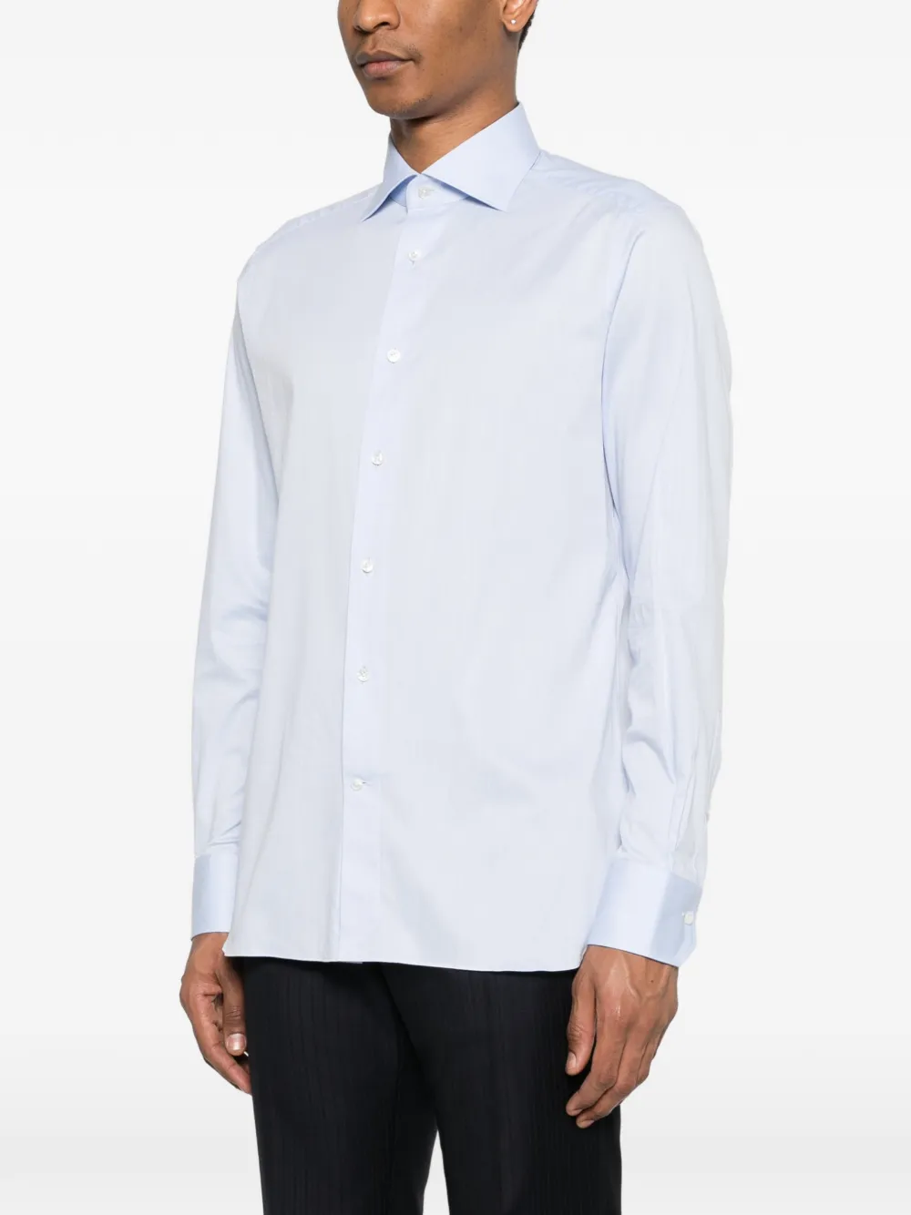 Zegna Overhemd met twill weving Blauw