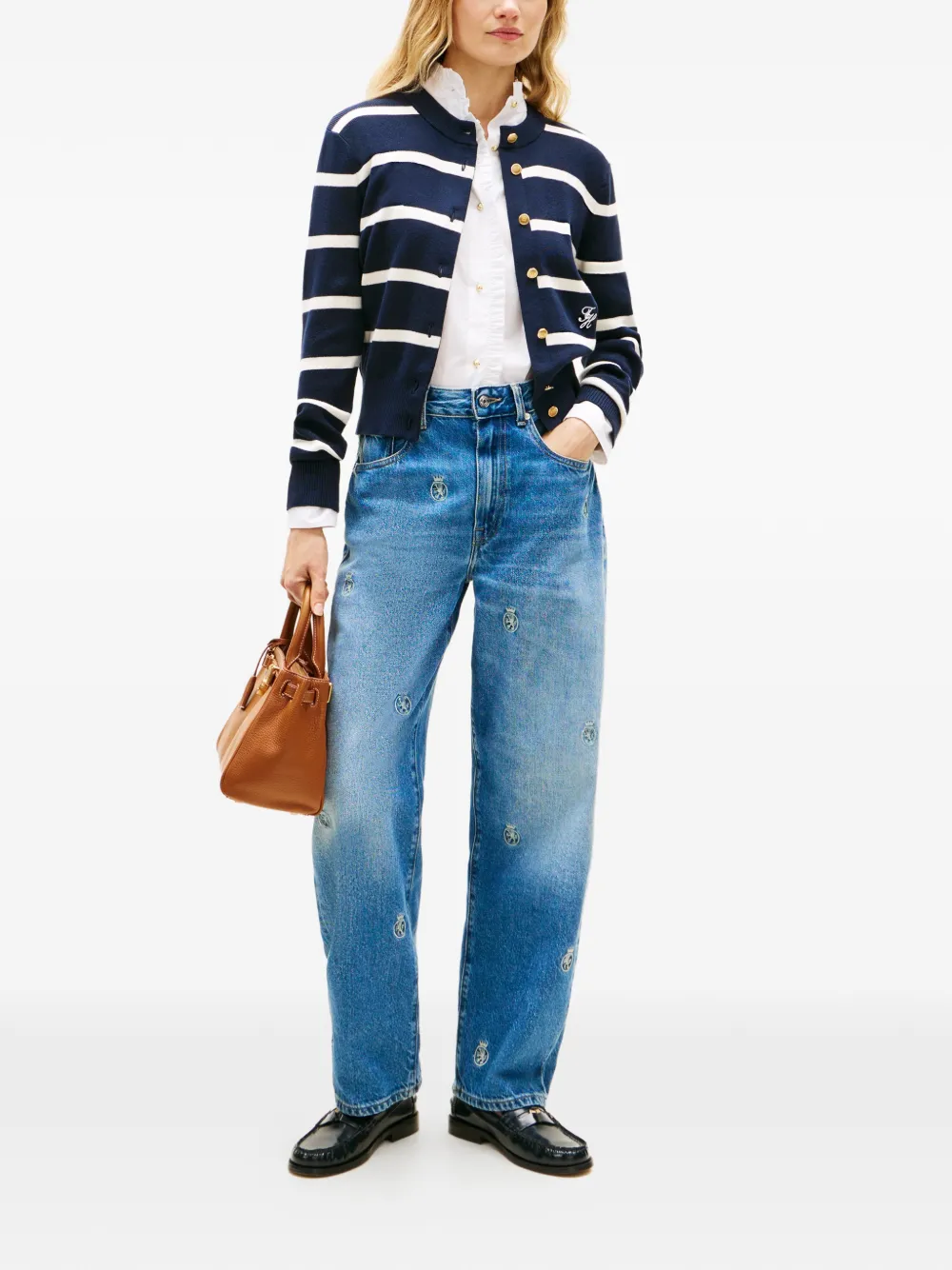  Tommy Hilfiger Striped Button-up Cardigan - Blue 