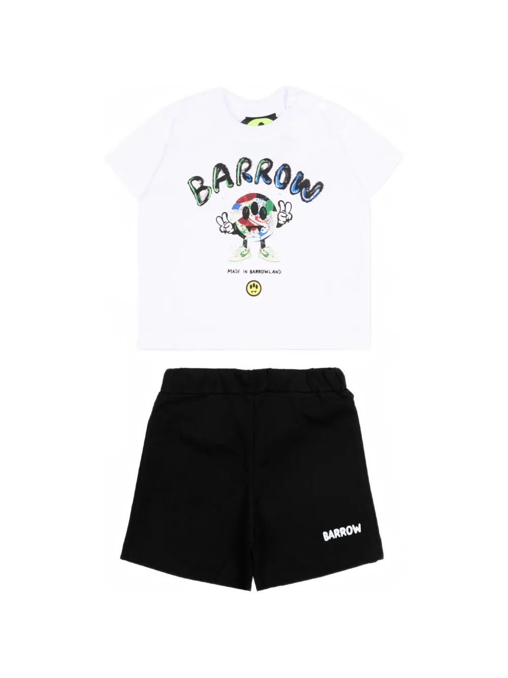 Barrow kids graphic-print shorts set - Bianco