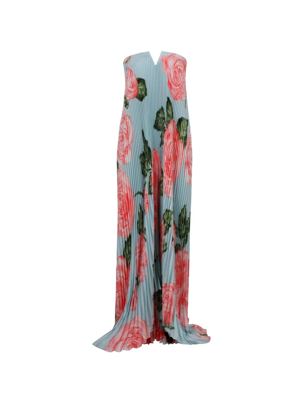 L'IDÉE Black Tie pleated floral-print maxi dress - Blu