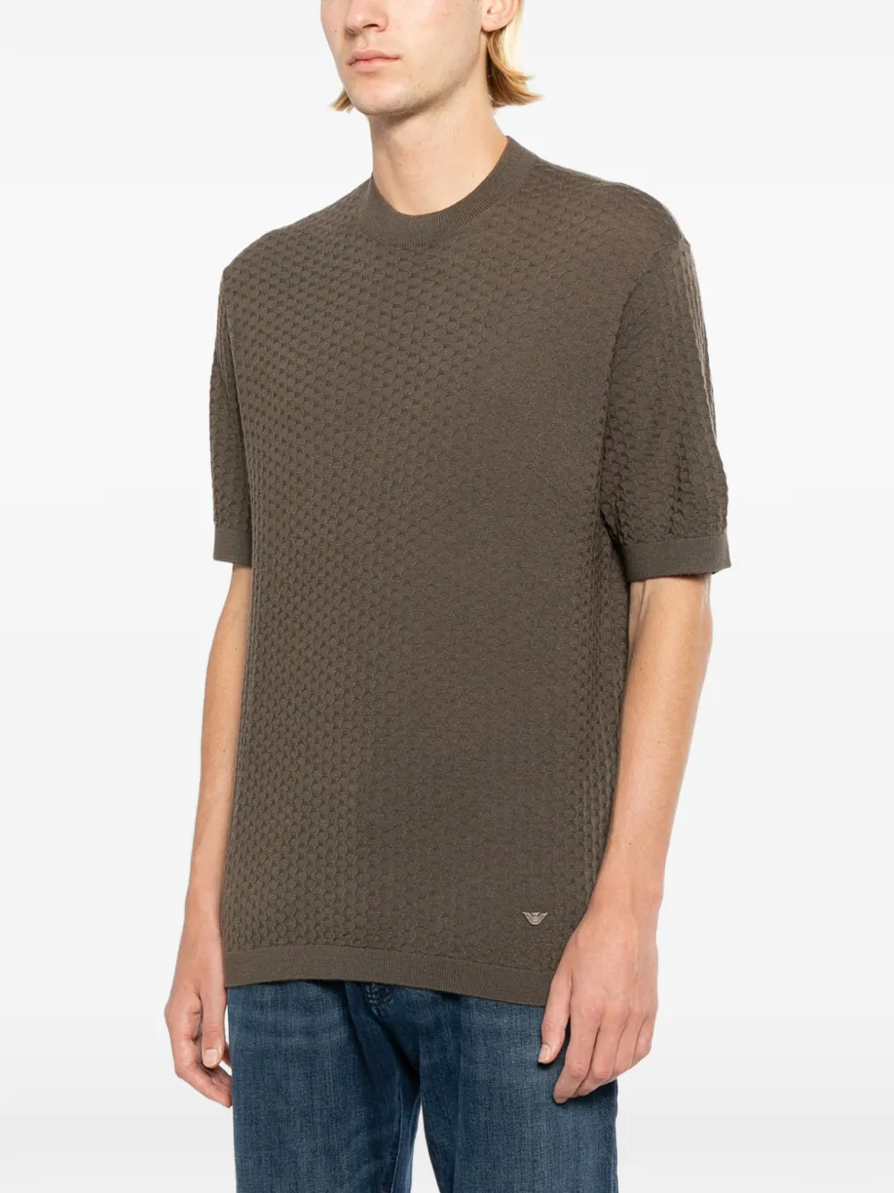 Emporio Armani Wollen top met textuur Bruin