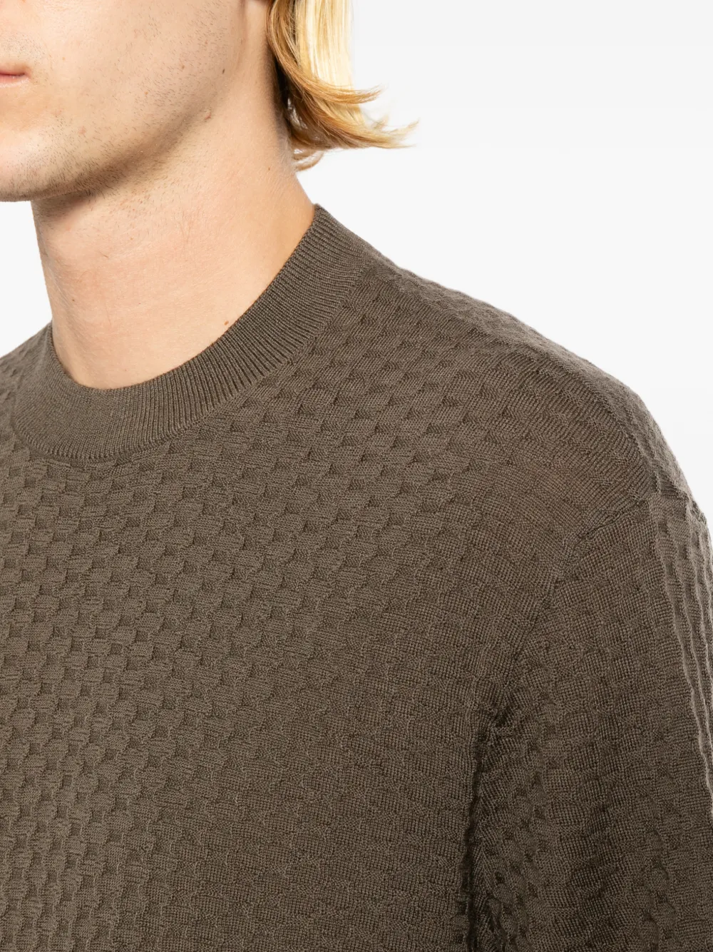 Emporio Armani Wollen top met textuur Bruin