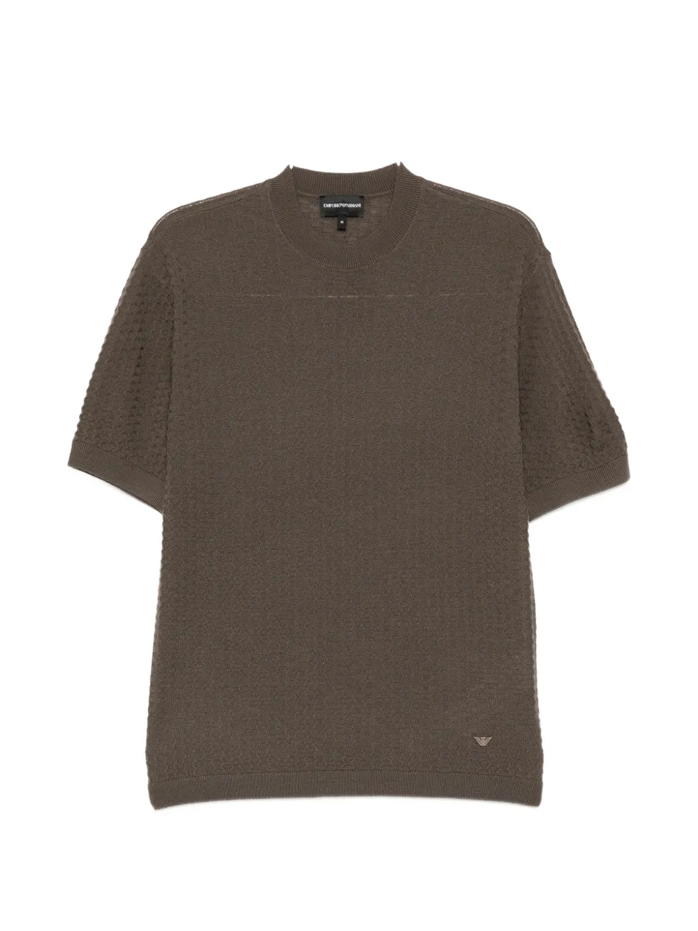 Emporio Armani textured wool top - Marrone