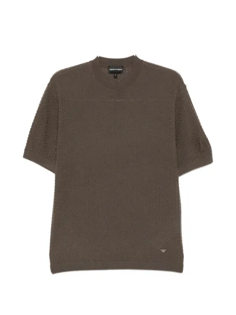 Emporio Armani textured wool top