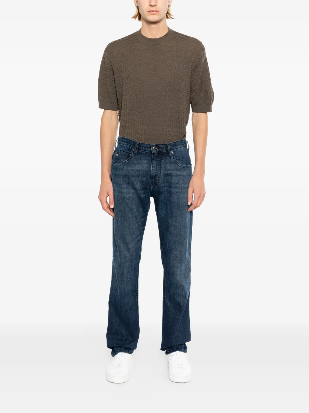 Emporio Armani Wollen top met textuur Bruin
