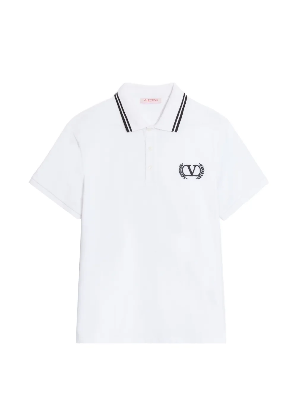Valentino Garavani Polo in piqué di cotone con ricamo Maison Valentino - Bianco